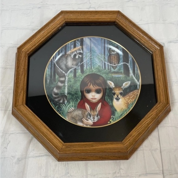 VTG. Margaret Keane Franklin Mint Plate Wendy's Wooded Wonderland Big Eye Eyes - Picture 5 of 12